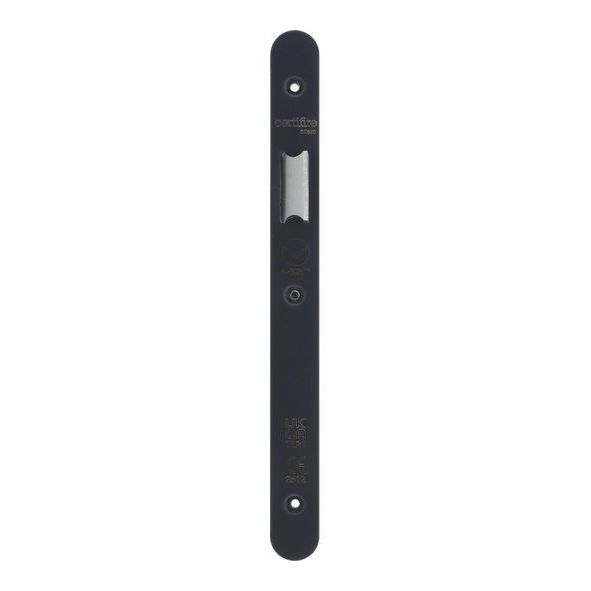 VDAP01-R-PCB  Radiused Forend & Striker  Powder Coated Black  for Veir DIN Latches