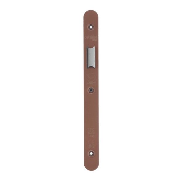 VDAP01-R-PVDBZ • Radiused Forend & Striker • PVD Satin Bronze • for Veir DIN Latches