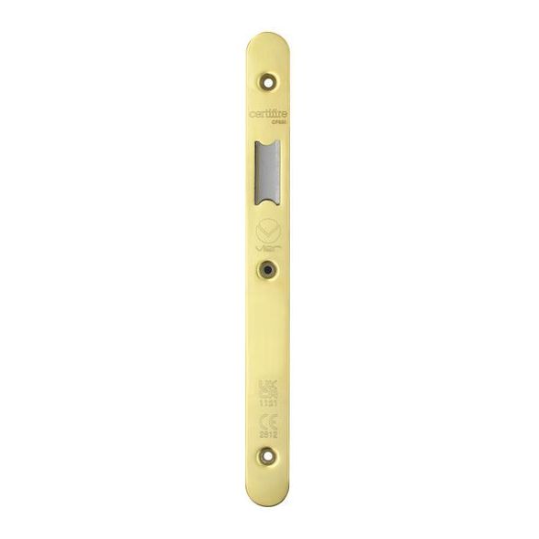 VDAP01-R-PVDG  Radiused Forend & Striker  PVD Gold  for Veir DIN Latches