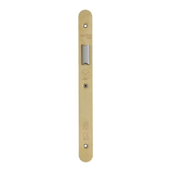 VDAP01-R-PVDSB  Radiused Forend & Striker  PVD Satin Brass  for Veir DIN Latches