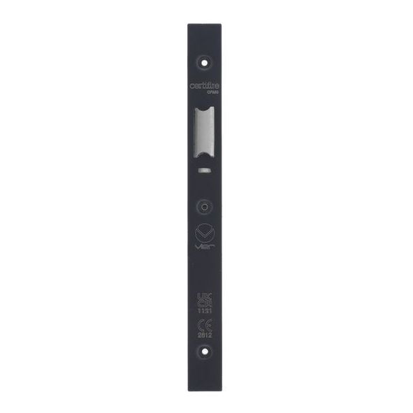 VDAP02-S-PCB  Square Forend & Striker  Powder Coated Black  for Veir DIN Nightlatches