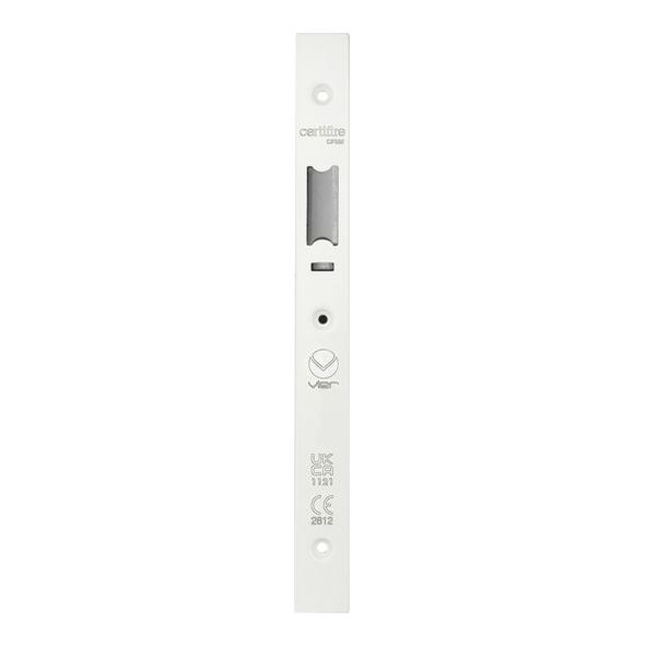 VDAP02-S-PCW • Square Forend & Striker • Powder Coated White • for Veir DIN Nightlatches