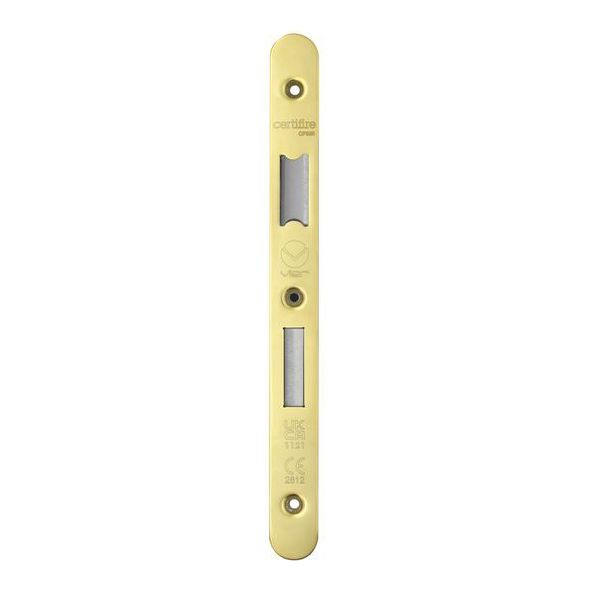 VDAP04-R-PVDG • Radiused Forend & Striker • PVD Gold • for Veir DIN Sash & Bath  Locks