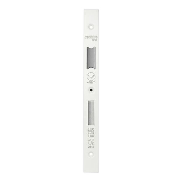 VDAP04-S-PCW  Square Forend & Striker  Powder Coated White  for Veir DIN Sash & Bath  Locks