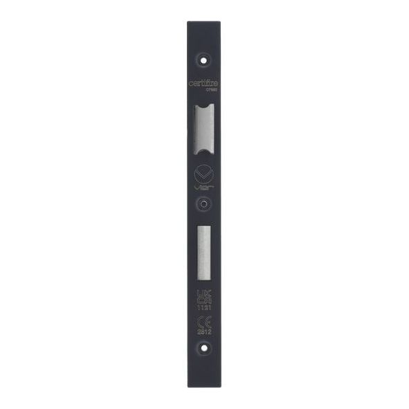 VDAP04-S-PVDBLK • Square Forend & Striker • PVD Satin Black • for Veir DIN Sash & Bath  Locks