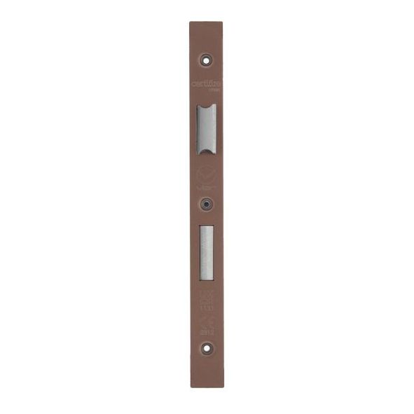 VDAP04-S-PVDBZ • Square Forend & Striker • PVD Satin Bronze • for Veir DIN Sash & Bath  Locks