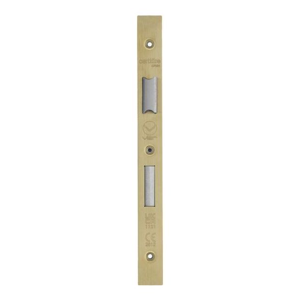 VDAP04-S-PVDSB • Square Forend & Striker • PVD Satin Brass • for Veir DIN Sash & Bath  Locks