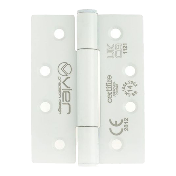 VHC243-PCW • 102 x 076 x 3.0mm • White [160kg] • G14 CE Concealed Bearing Square Corner 201 Stainless Butt Hinges