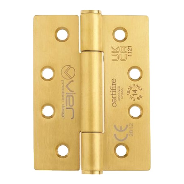 VHC243-PVDSB • 102 x 076 x 3.0mm • PVD Satin Brass [160kg] • G14 CE Concealed Bearing Square Corner 201 Stainless Butt Hinges