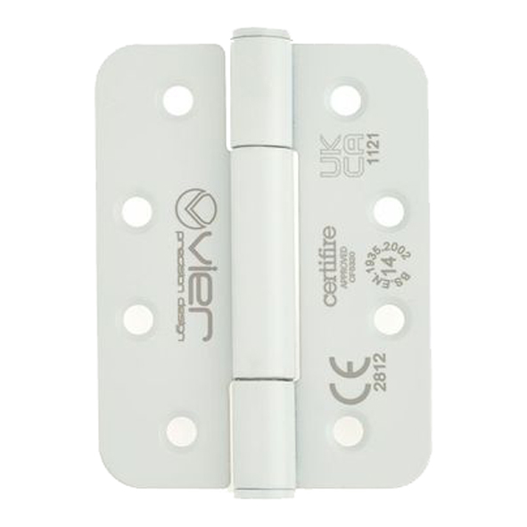 VHC243R-PCW • 102 x 076 x 3.0mm • White [160kg] • G14 CE Concealed Bearing Radiused Corner 201 Stainless Butt Hinges
