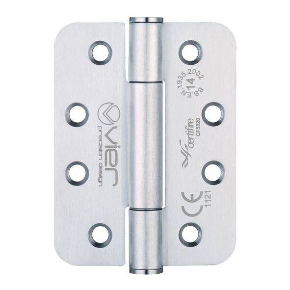 VHC243R-SSS • 102 x 076 x 3.0mm • Satin [160kg] • G14 CE Concealed Bearing Radiused Corner 201 Stainless Butt Hinges