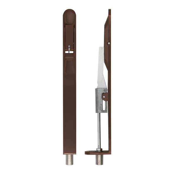 ZAS03R-ETB • 200 x 20mm • Etna Bronze • Zoo Hardware Radiused Lever Action Flush Bolt