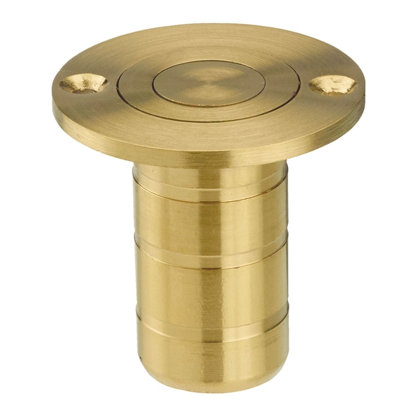 ZAS14A-PVDSB • 38 x 13 x 20mm • PVD Satin Brass • Zoo Hardware Dust Excluding Floor Socket For Door Bolt