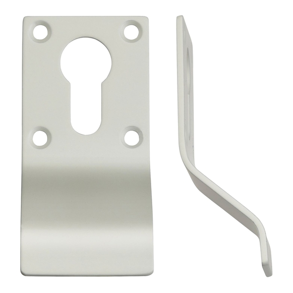 ZAS16-PCW  White  Zoo Hardware Euro Cylinder Finger Pull