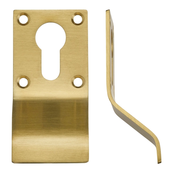 ZAS16-PVDSB • PVD Satin Brass • Zoo Hardware Euro Cylinder Finger Pull