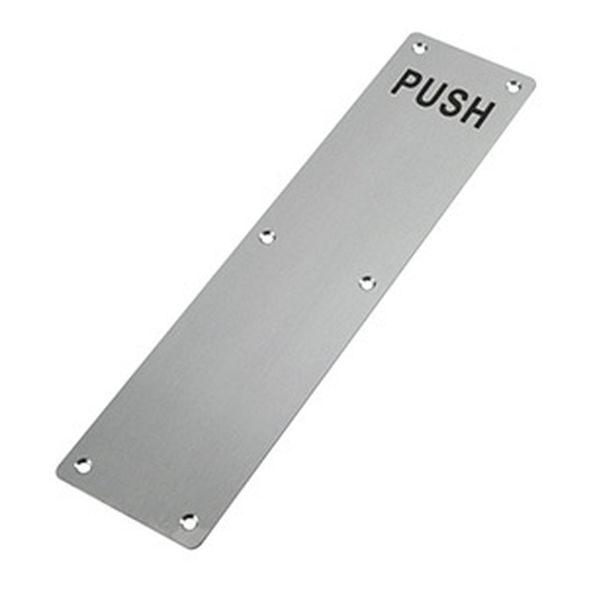 ZAS30RASS  300 x 75 x 1.5mm  Satin Stainless  Zoo Hardware Engraved Radiused Corner Finger Plate