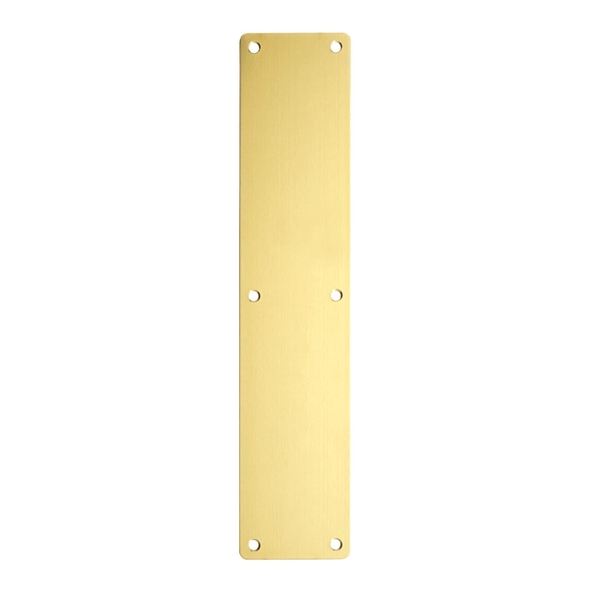ZAS32RC-PVDSB • 475 x 75 x 1.5mm • PVD Satin Brass • Zoo Hardware Radiused Corner Finger Plate