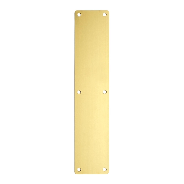 ZAS32RB-PVDSB  350 x 75 x 1.5mm  PVD Satin Brass  Zoo Hardware Radiused Corner Finger Plate