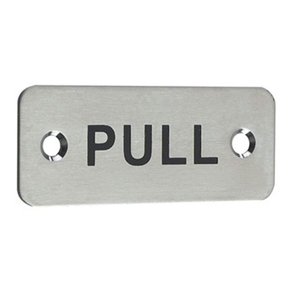 ZAS34SS • PULL • 75 x 30mm • Satin Stainless • Zoo Hardware Screw Fixing Screen Printed Sign