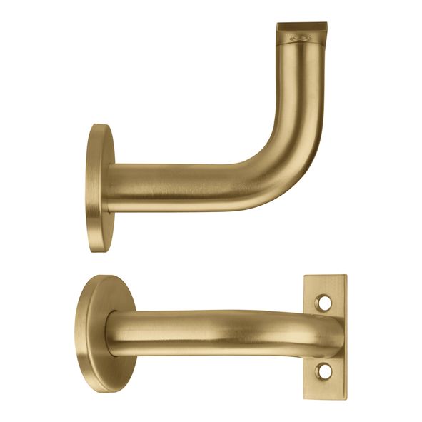 ZAS45-FSB • 50mm Ø Rose x 82mm Projection • Favo Satin Brass • Zoo Hardware Handrail Bracket