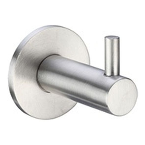 ZAS75SS  Satin Stainless  Zoo Hardware Single Pedestal Coat Hook On Rose