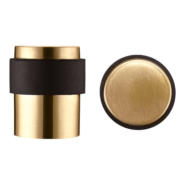 ZAS85-FSB  040mm  Favo Satin Brass  Zoo Hardware Floor Mounted Pedestal Door Stop