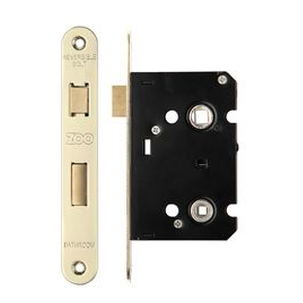 ZBC64RPVD  064mm [044mm]  PVD Brass  Radiused  Economy Bathroom Lock