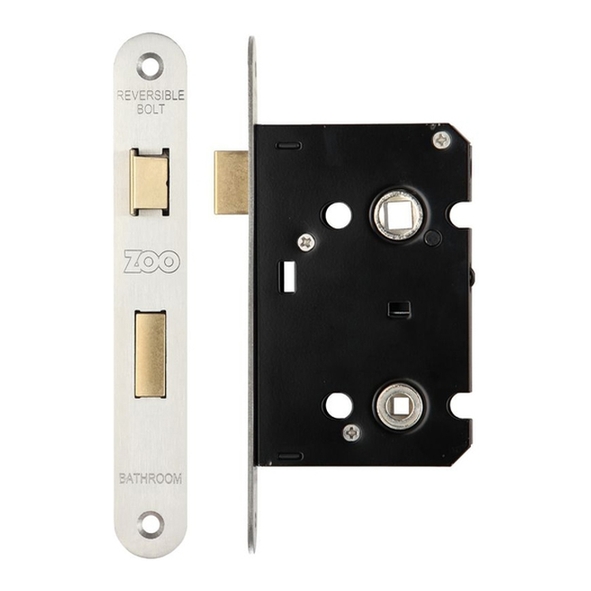 ZBC64RSS • 064mm [044mm] • Satin Stainless • Radiused • Economy Bathroom Lock