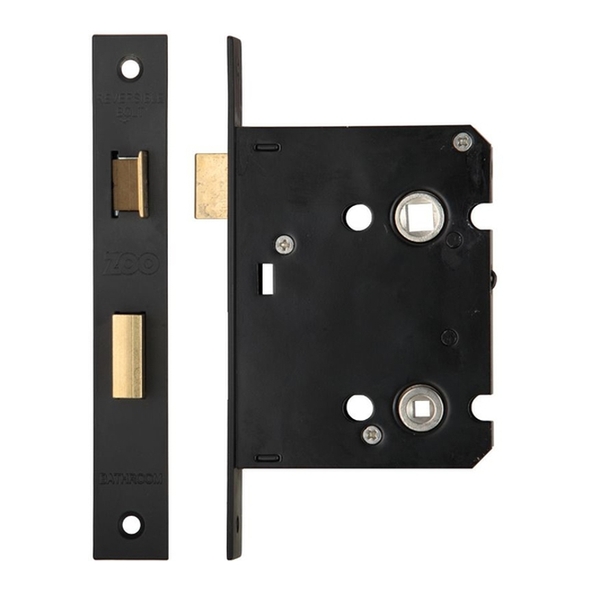 ZBC76PCB  076mm [057mm]  Black  Economy Bathroom Lock