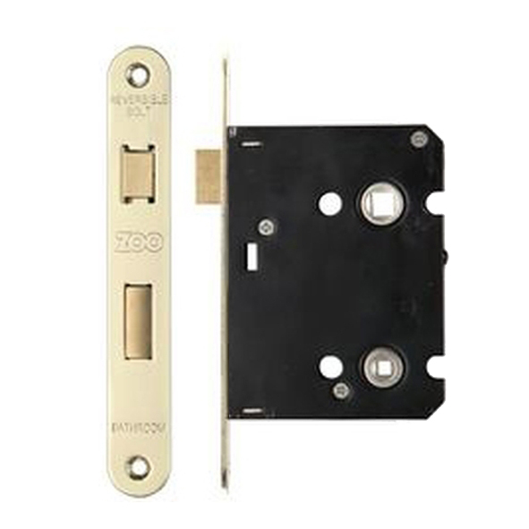 ZBC76RPVD • 076mm [057mm] • PVD Brass • Radiused • Economy Bathroom Lock