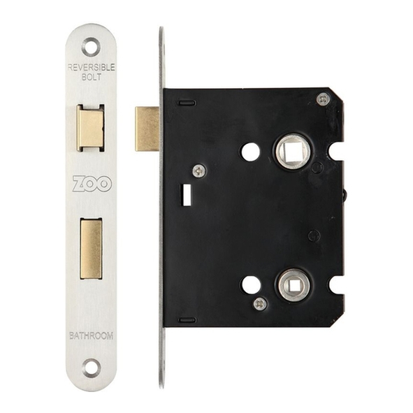 ZBC76RSS  076mm [057mm]  Satin Stainless  Radiused  Economy Bathroom Lock