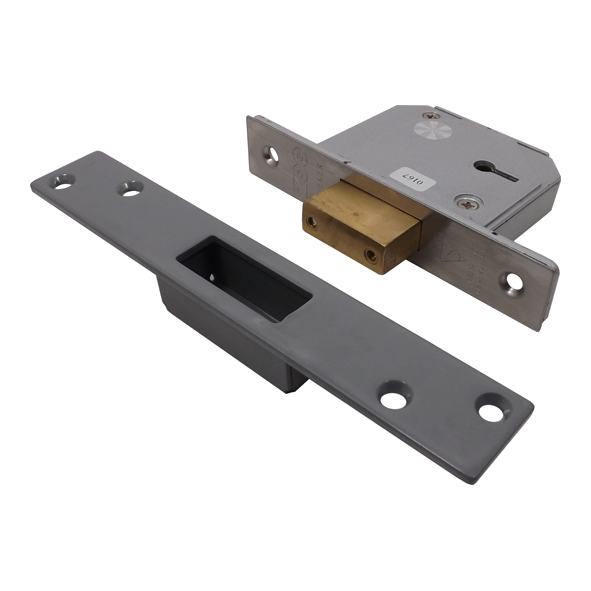 ZBSCD67SS  067mm [40.5mm]  Satin Stainless  Square  BS3621 Retro Fit 5 Lever Deadlock [Chubb 3G114E]