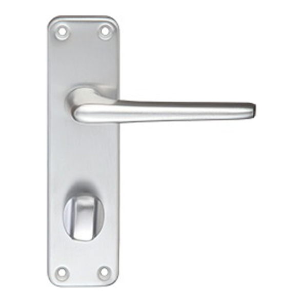 ZCA23SA  Bathroom [57mm]  Satin Aluminium  Zoo Hardware Face Fixing Levers On Backplates