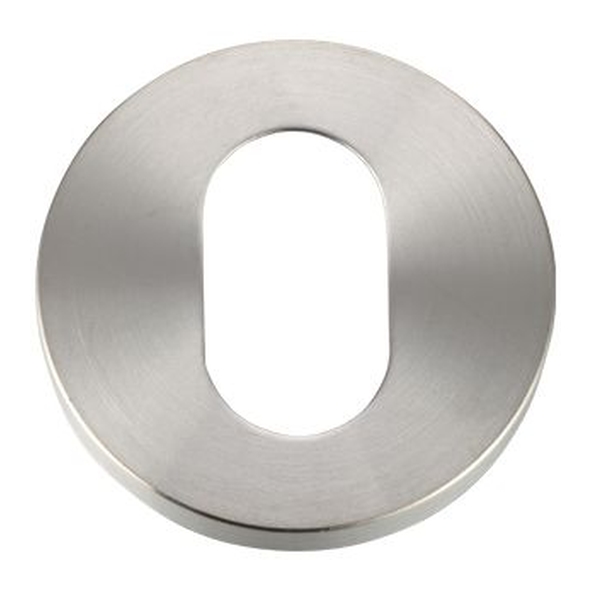 ZCS003SS • Satin • Zoo Hardware Grade 304 Stainless Oval Cylinder Escutcheon