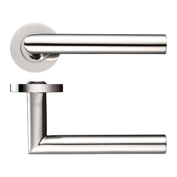 ZCS010PS • Polished Stainless • Grade 304 Mitred Levers On Round Roses