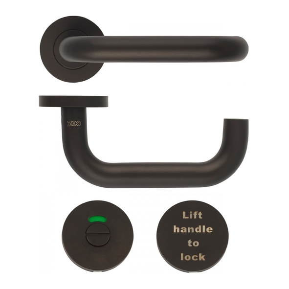 ZCS030LL-PCB • 19mm • Black • Zoo Hardware 304 Stainless Lift To Lock Safety Levers On Roses And Indicator