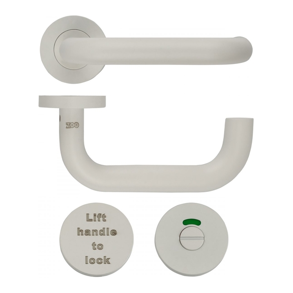 ZCS030LL-PCW  19mm  White  Zoo Hardware 304 Stainless Lift To Lock Safety Levers On Roses And Indicator