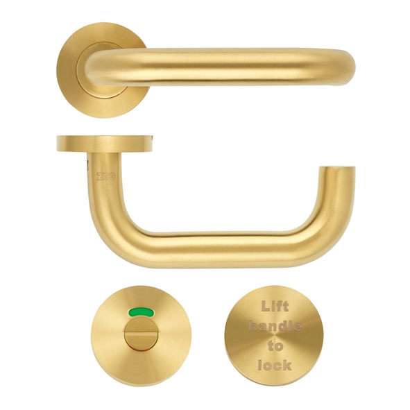 ZCS030LL-PVDSB  19mm  PVD Satin Brass  Zoo Hardware 304 Stainless Lift To Lock Safety Levers On Roses And Indicator