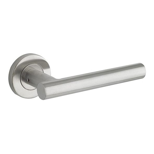 ZCS2130SS • Satin • Zoo Hardware Contract Stainless Tee Bar Levers On Round Roses