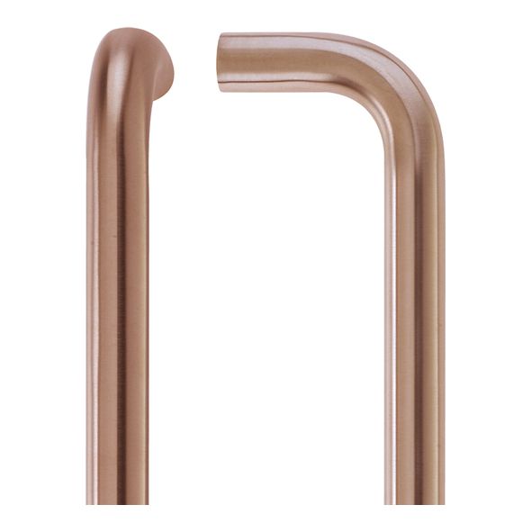 ZCSD300-PVDBZ  300 x 19mm   PVD Satin Bronze  Zoo Hardware Grade 304 Bolt Fixing Round Bar Pull Handle