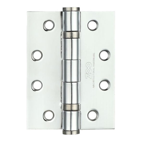 ZHS43CP  102 x 076 x 3.0mm  Polished Chrome [80kg]  G11 CE Strong Ball Bearing Square Corner Steel Butt Hinges