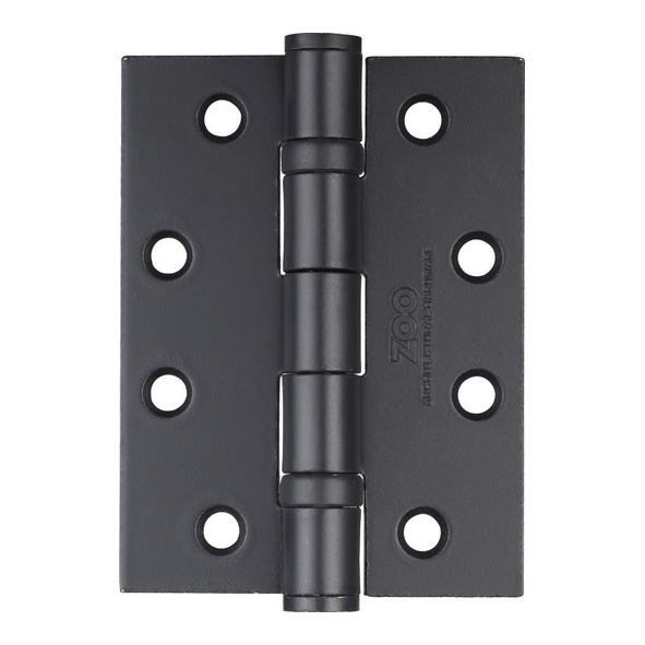 ZHS43PCB • 102 x 076 x 3.0mm • Powder Coated Black [80kg] • G11 CE Strong Ball Bearing Square Corner Steel Butt Hinges