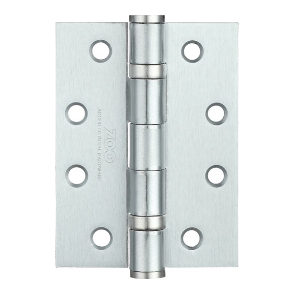 ZHS43SC • 102 x 076 x 3.0mm • Satin Chrome [80kg] • G11 CE Strong Ball Bearing Square Corner Steel Butt Hinges