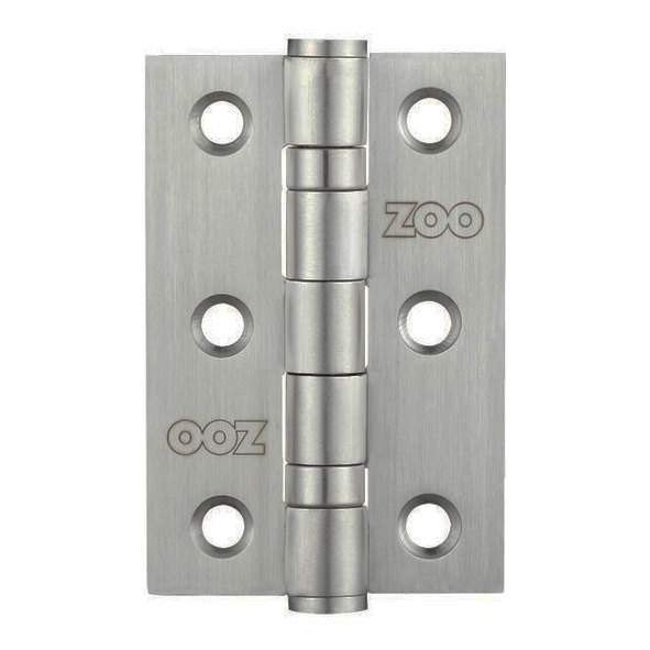 ZHSS232S  076 x 050 x 2.0mm  Satin [40kg]  Ball Bearing Square Corner 201 Stainless Butt Hinges