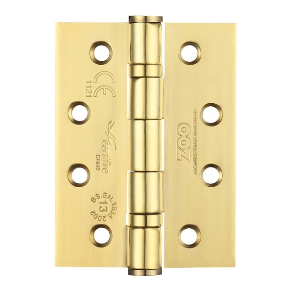 ZHSS243PVD3  102 x 076 x 3.0mm  PVD Brass [120kg]  G13 CE Ball Bearing Square Corner 201 Stainless Butt Hinges