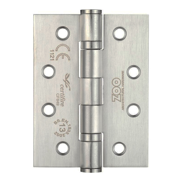 ZHSS243S3  102 x 076 x 3.0mm  Satin [120kg]  G13 CE Ball Bearing Square Corner 201 Stainless Butt Hinges