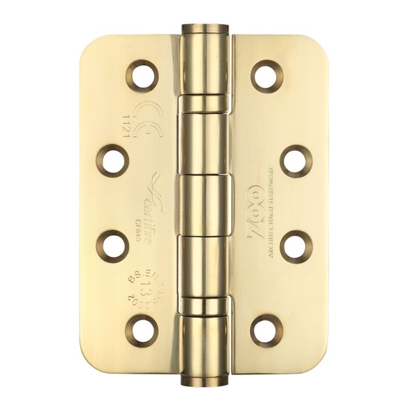 ZHSS243RPVD  102 x 076 x 3.0mm  PVD Brass [120kg]  G13 CE Ball Bearing Radiused Corner 201 Stainless Butt Hinges