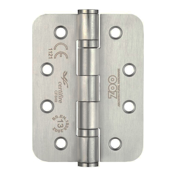 ZHSS243RS • 102 x 076 x 3.0mm • Satin [120kg] • G13 CE Ball Bearing Radiused Corner 201 Stainless Butt Hinges