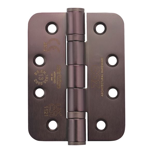 ZHSS243R-ETB  102 x 076 x 3.0mm  Etna Bronze [120kg]  G13 CE Ball Bearing Radiused Corner 201 Stainless Butt Hinges
