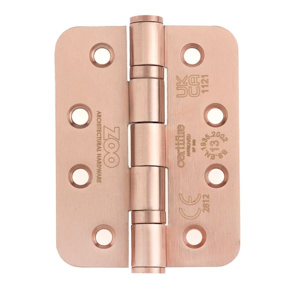 ZHSS243R-TRG  102 x 076 x 3.0mm  Tuscan Rose Gold [120kg]  G13 CE Ball Bearing Square Corner 201 Stainless Butt Hinges